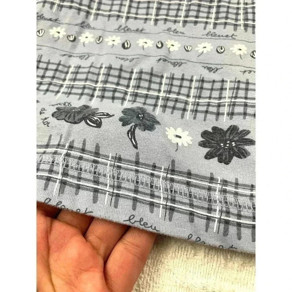 VTG Palm Harbour Women's Blue Floral Short Sleeve Blouse Top Sz Medium Shirt - Picture 5 of 10